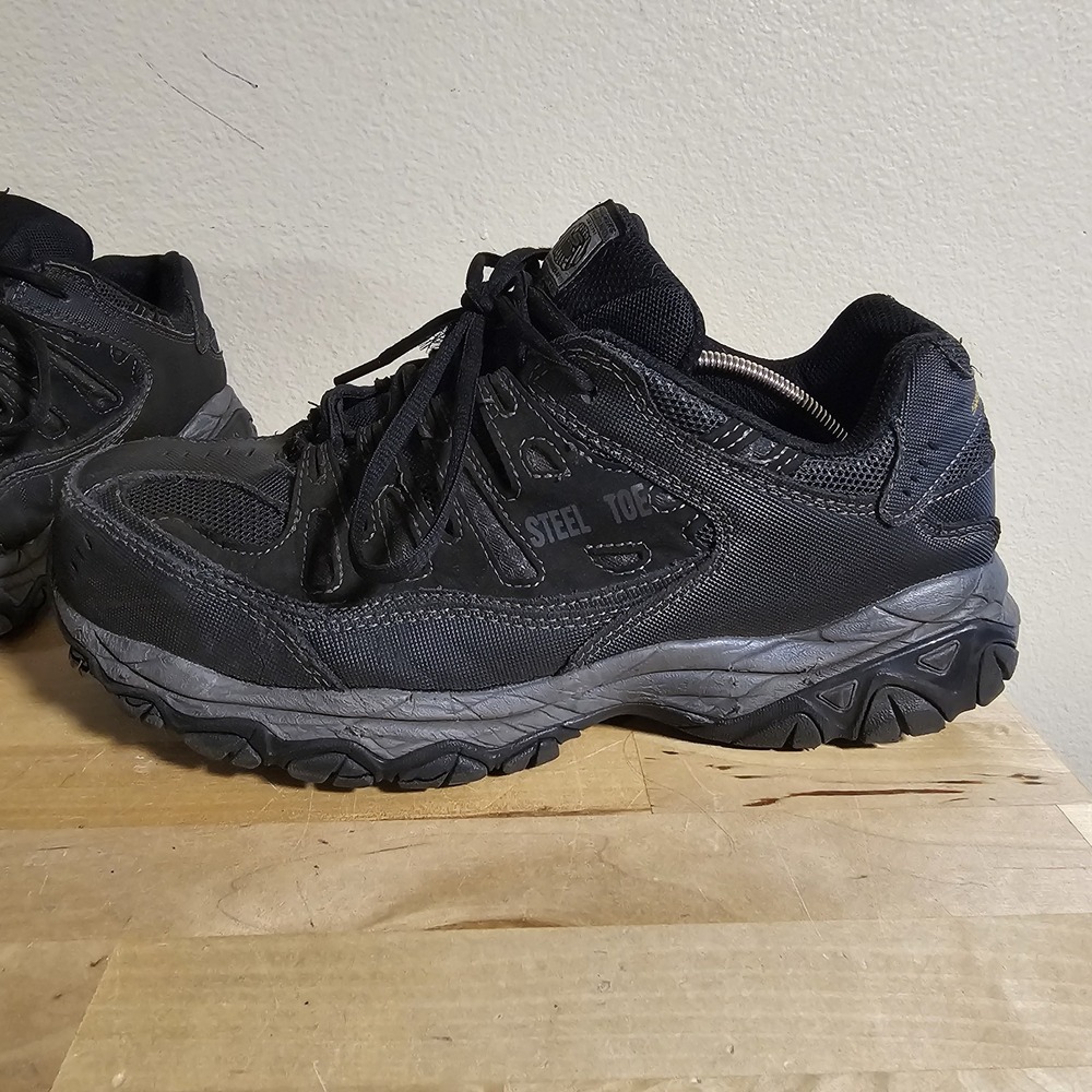 Skechers Steel Toe Work Shoes 77055W 4E Extra Wide Width Memory Foam Mens Sz 9 - Picture 2 of 12